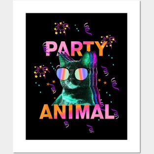 Party Animal Colorful Graphic T-Shirt Posters and Art